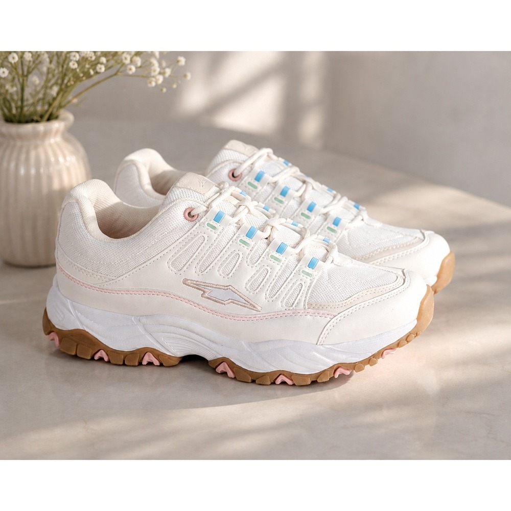 Avia Elevate Athletic Walking Sneakers White Multi Pastel Womens Size 10 Wide